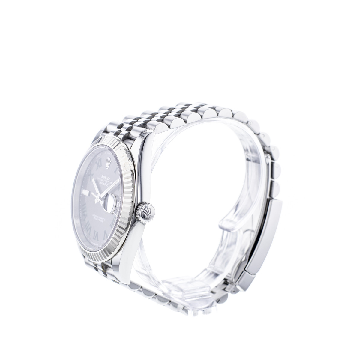 Montre d'occasion ROLEX DateJust Wimbledon homme mouvement automatique certifié (cosc) bracelet acier - vue D2