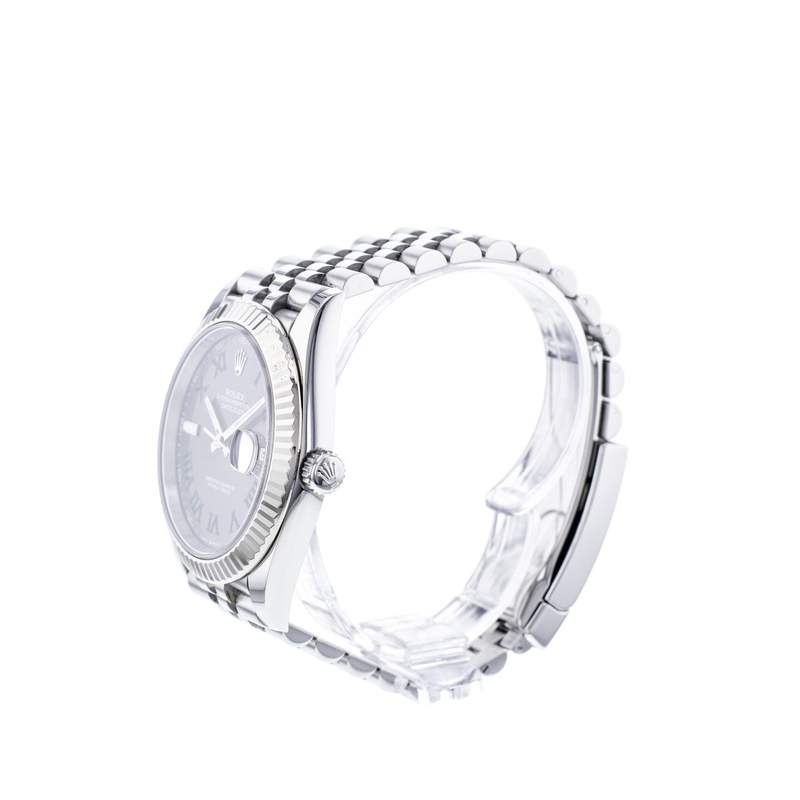 Montre d'occasion ROLEX DateJust Wimbledon homme mouvement automatique certifié (cosc) bracelet acier - vue D2