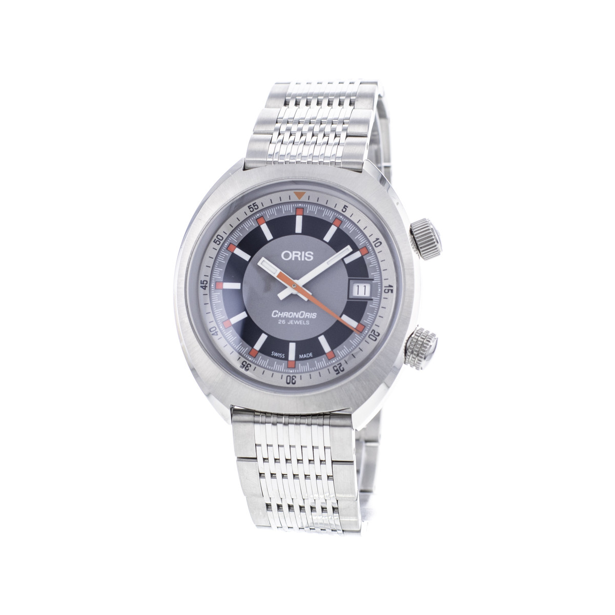 Montre d'occasion ORIS Chronoris Date homme automatique bracelet acier - vue 4