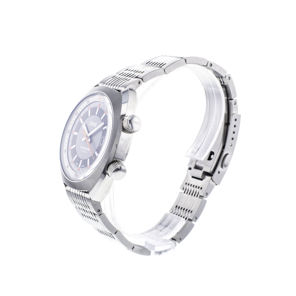 Montre d'occasion ORIS Chronoris Date homme automatique bracelet acier - vue D2