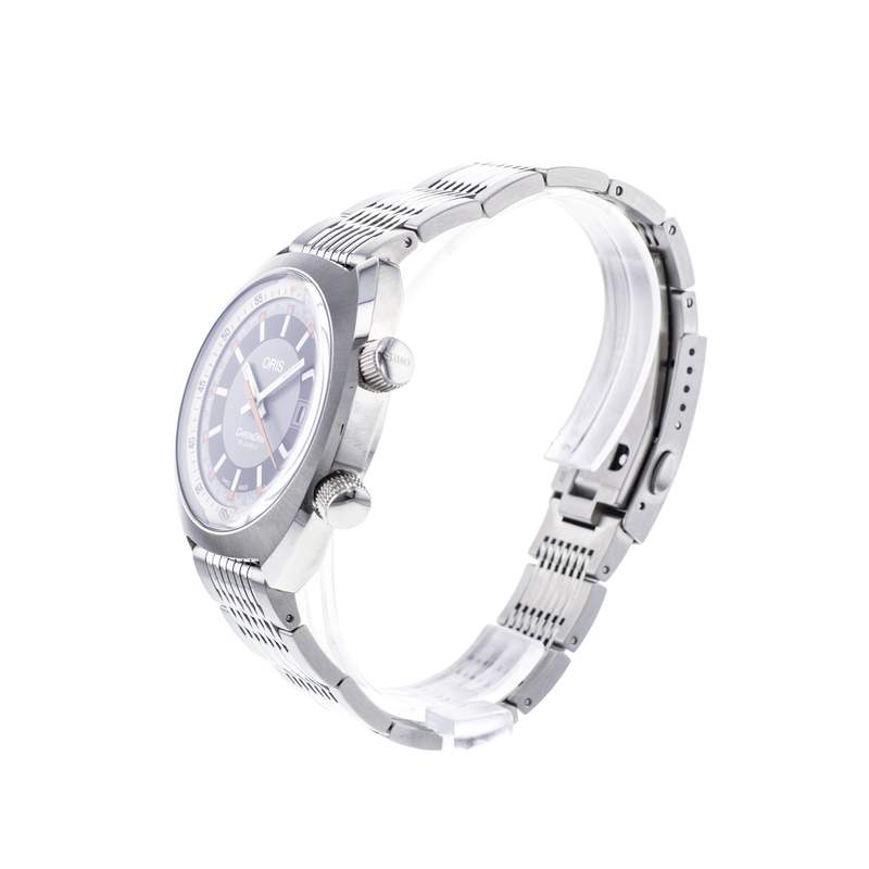 Montre d'occasion ORIS Chronoris Date homme automatique bracelet acier - vue D2