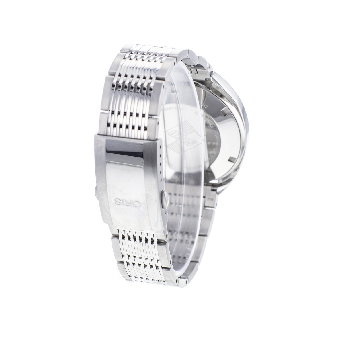 Montre d'occasion ORIS Chronoris Date homme automatique bracelet acier - vue D4