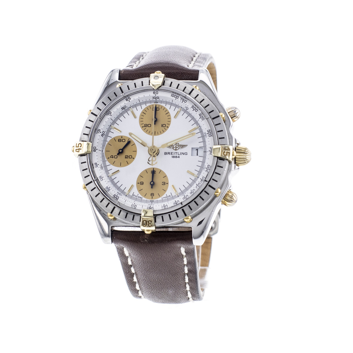 Montre d'occasion BREITLING Chronomat homme automatique bracelet cuir d'origine - vue 4