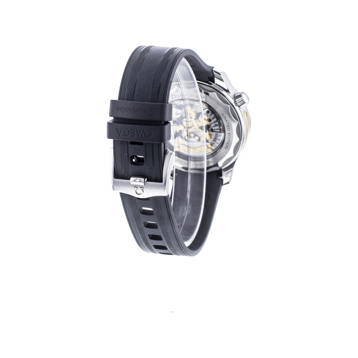 Montre d'occasion OMEGA Seamaster Diver 300 m Edition Limitée James Bond homme mouvement automatique certifié (cosc) bracelet caoutchouc - vue D4
