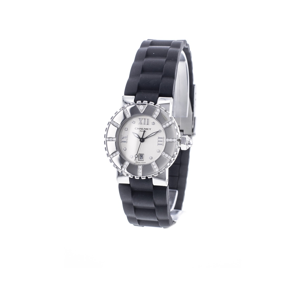 Montre d'occasion CHAUMET Class One Diamants femme quartz bracelet caoutchouc - vue 4