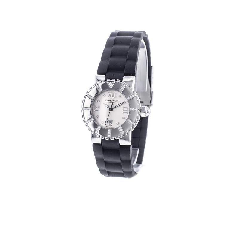 Montre d'occasion CHAUMET Class One Diamants femme quartz bracelet caoutchouc - vue 4