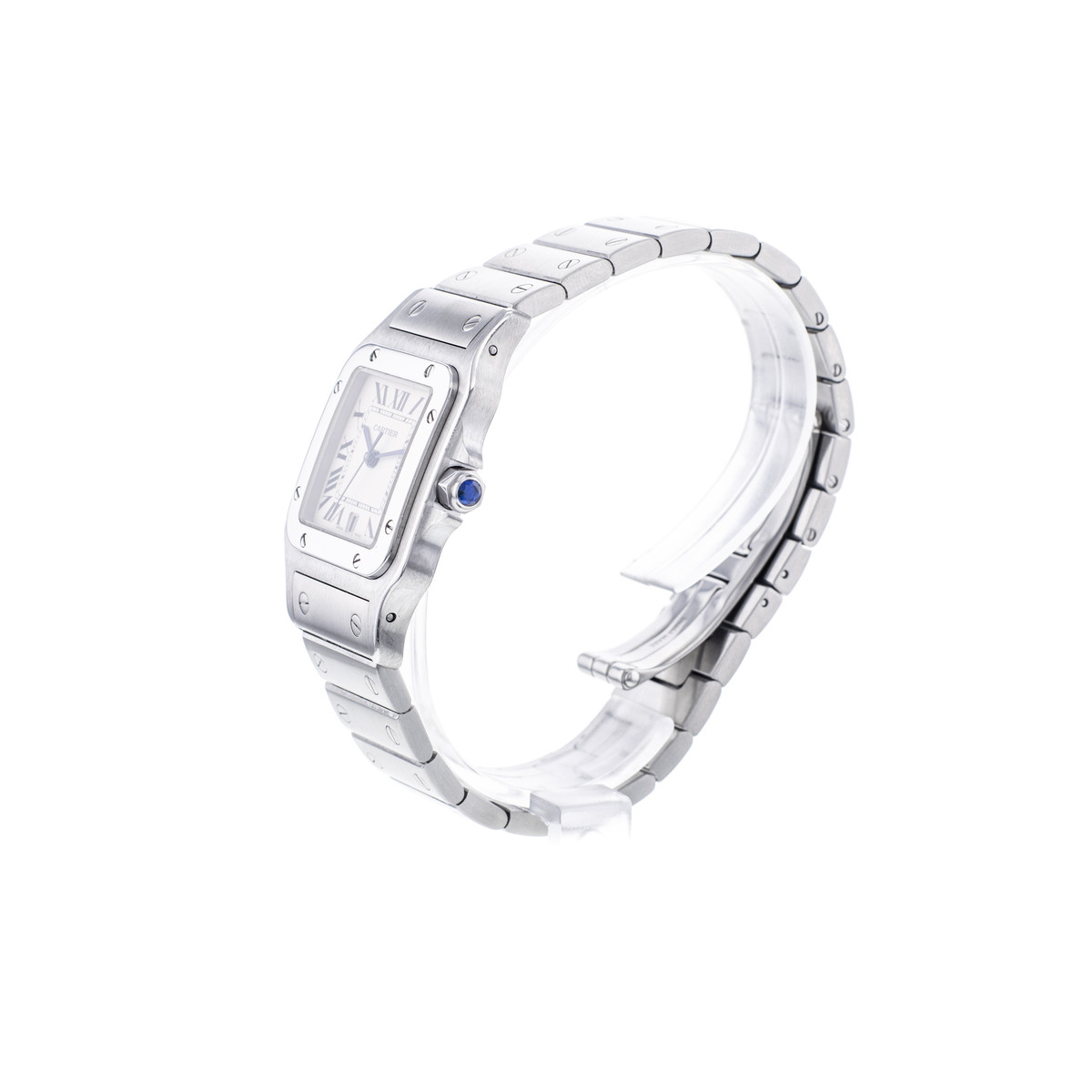 Montre d'occasion CARTIER Santos Galbée mixte quartz bracelet acier - vue D2