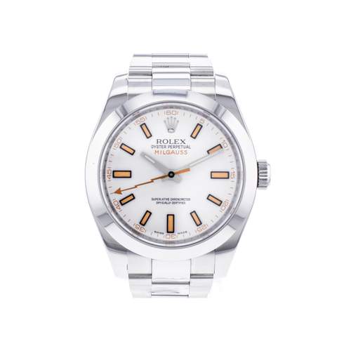 Montre d'occasion ROLEX Milgauss homme mouvement automatique certifié (cosc) bracelet acier