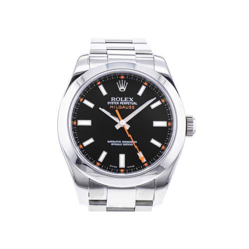 Montre d'occasion ROLEX Milgauss homme mouvement automatique certifié (cosc) bracelet acier