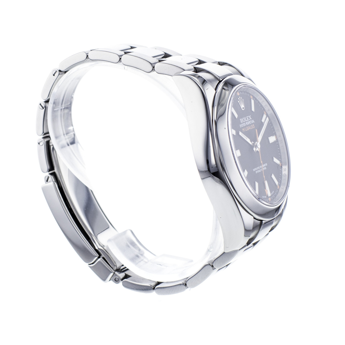 Montre d'occasion ROLEX Milgauss homme mouvement automatique certifié (cosc) bracelet acier - vue 2