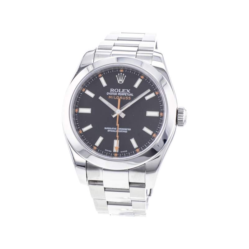 Montre d'occasion ROLEX Milgauss homme mouvement automatique certifié (cosc) bracelet acier - vue 4