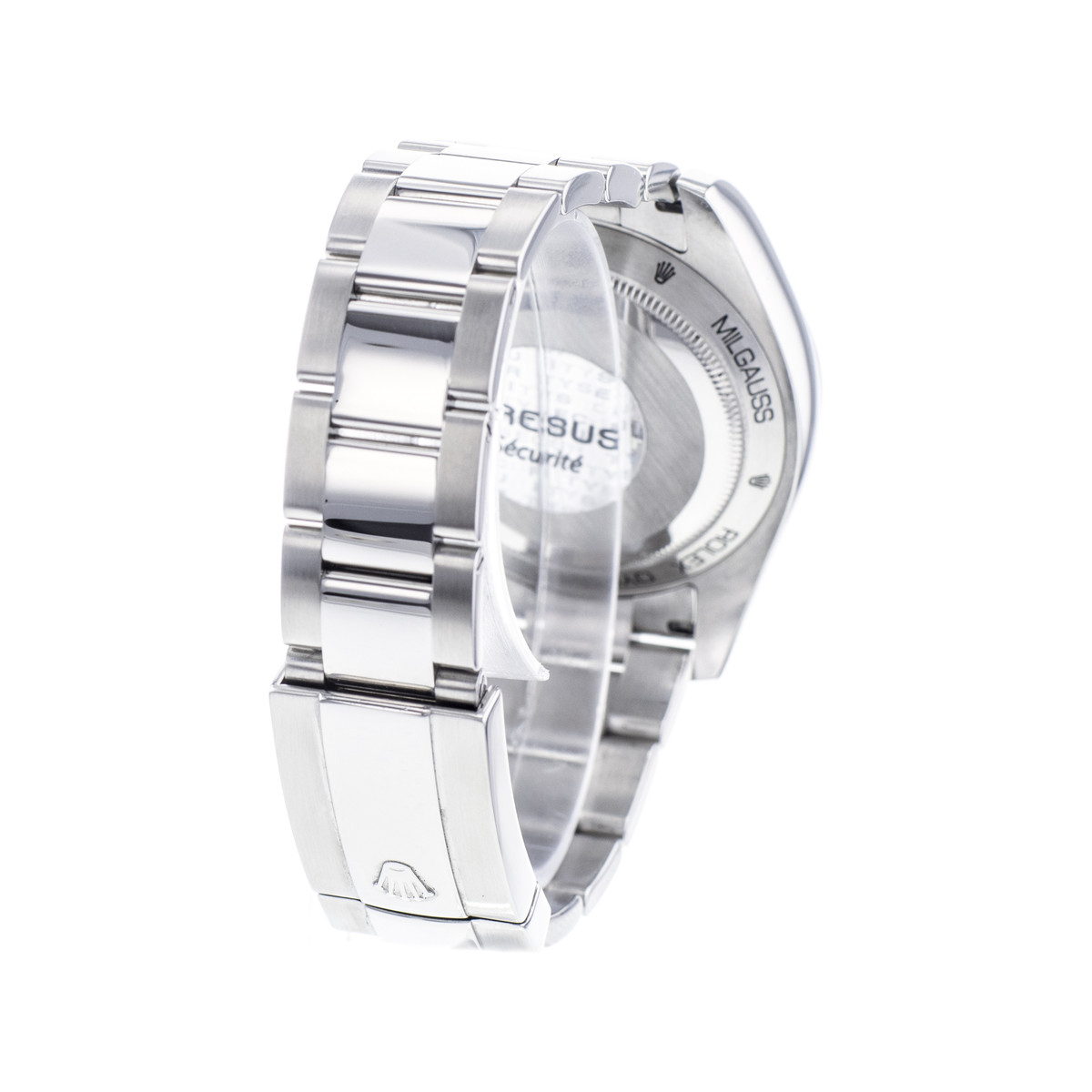 Montre d'occasion ROLEX Milgauss homme mouvement automatique certifié (cosc) bracelet acier - vue D4