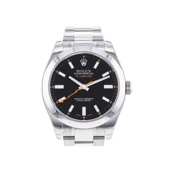 Montre d'occasion ROLEX Milgauss homme mouvement automatique certifié (cosc) bracelet acier