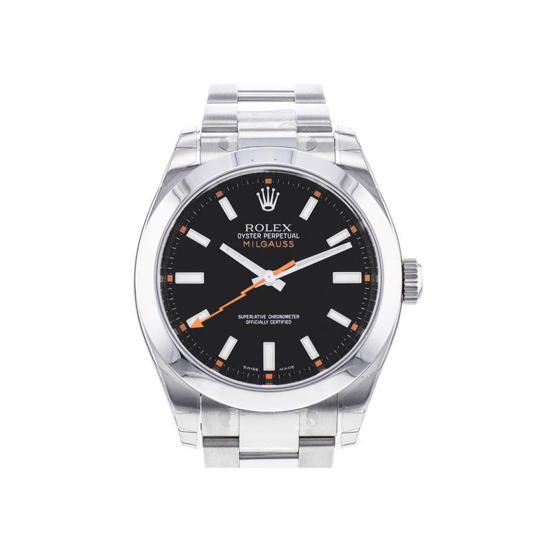 Montre d'occasion ROLEX Milgauss homme mouvement automatique certifié (cosc) bracelet acier - vue 1