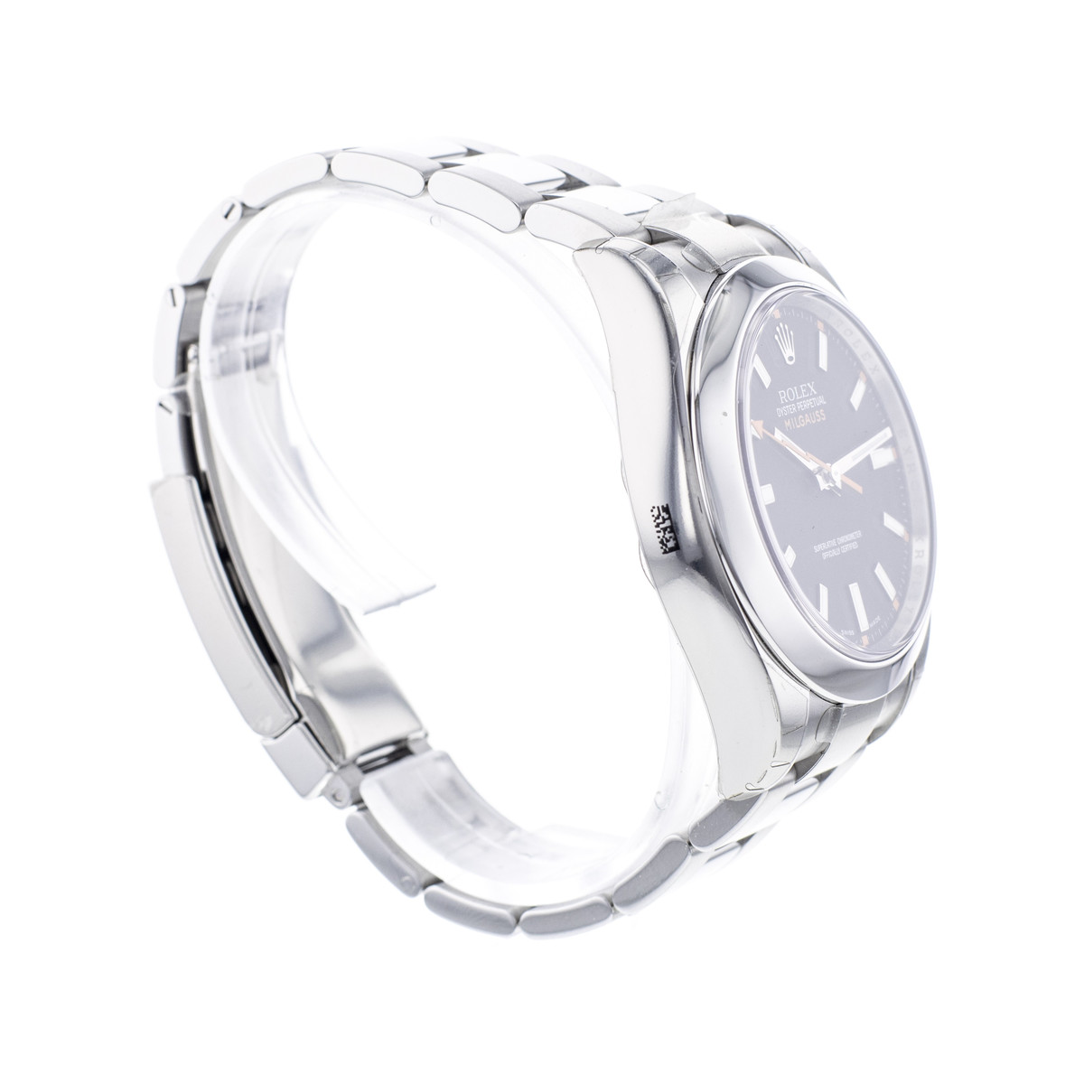 Montre d'occasion ROLEX Milgauss homme mouvement automatique certifié (cosc) bracelet acier - vue 2
