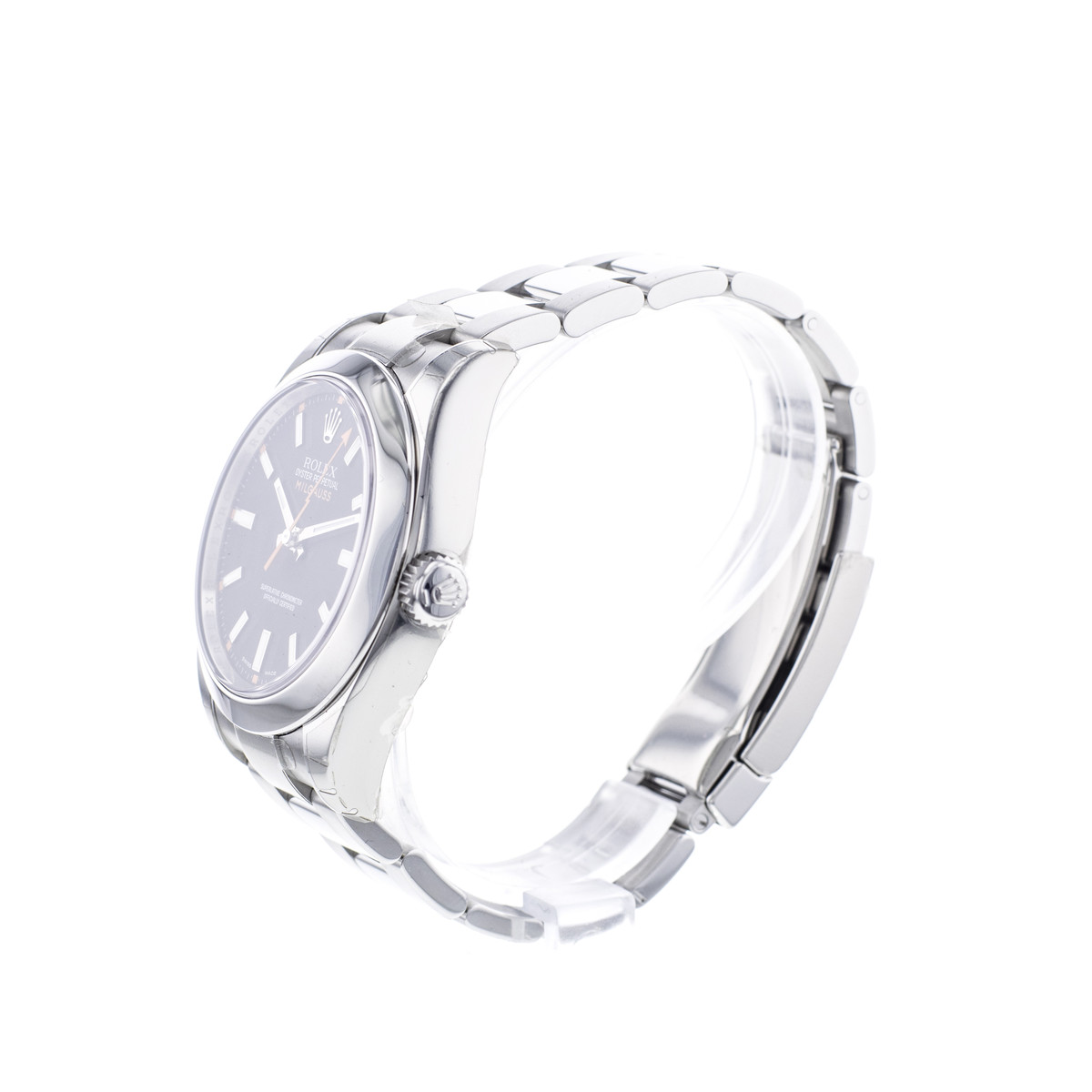 Montre d'occasion ROLEX Milgauss homme mouvement automatique certifié (cosc) bracelet acier - vue D2
