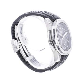 Montre d'occasion PATEK PHILIPPE Aquanaut Travel Time homme mouvement automatique certifié (cosc) bracelet caoutchouc