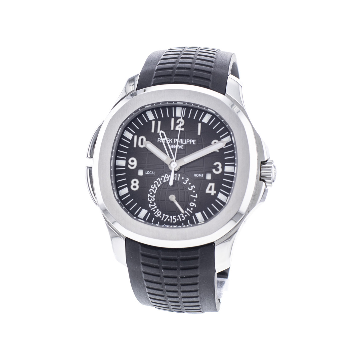 Montre d'occasion PATEK PHILIPPE Aquanaut Travel Time homme mouvement automatique certifié (cosc) bracelet caoutchouc - vue 4