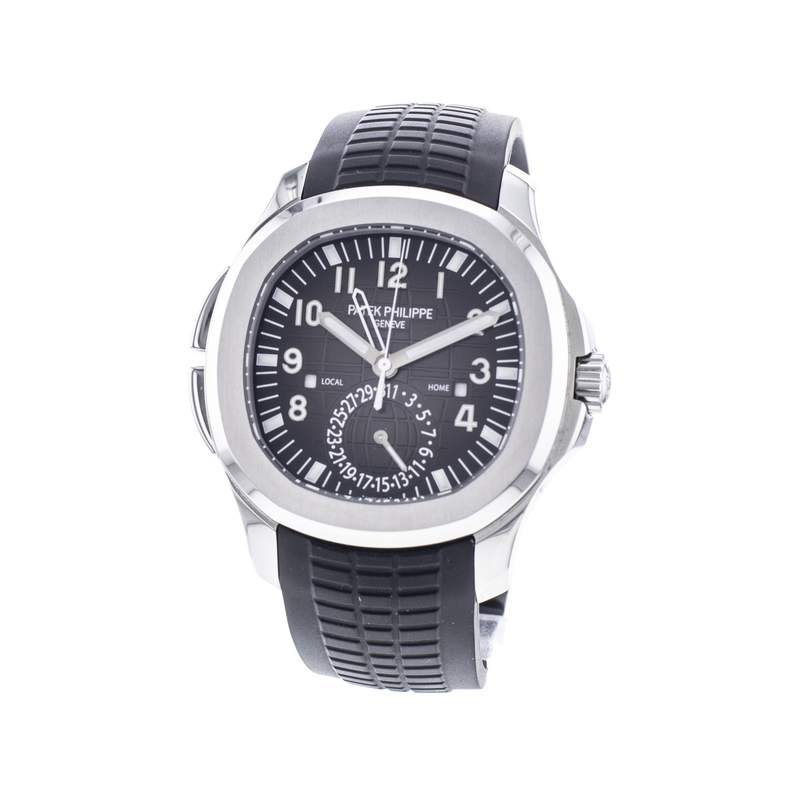 Montre d'occasion PATEK PHILIPPE Aquanaut Travel Time homme mouvement automatique certifié (cosc) bracelet caoutchouc - vue 4