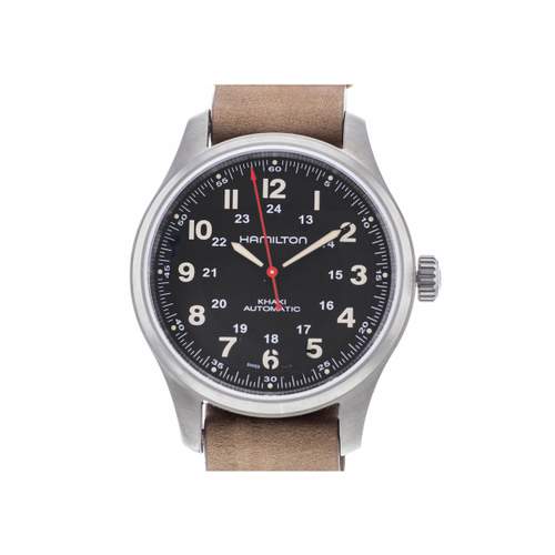 Montre d'occasion HAMILTON Khaki Field Titanium Far Cry 6 homme automatique bracelet cuir d'origine