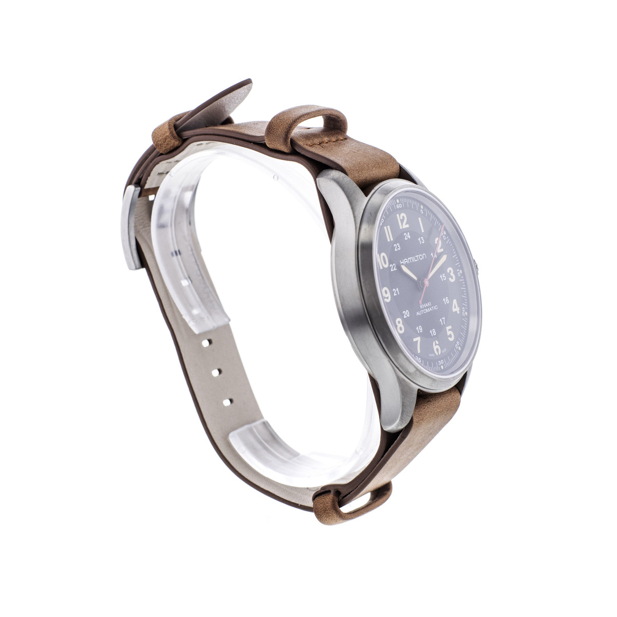 Montre d'occasion HAMILTON Khaki Field Titanium Far Cry 6 homme automatique bracelet cuir d'origine - vue 2