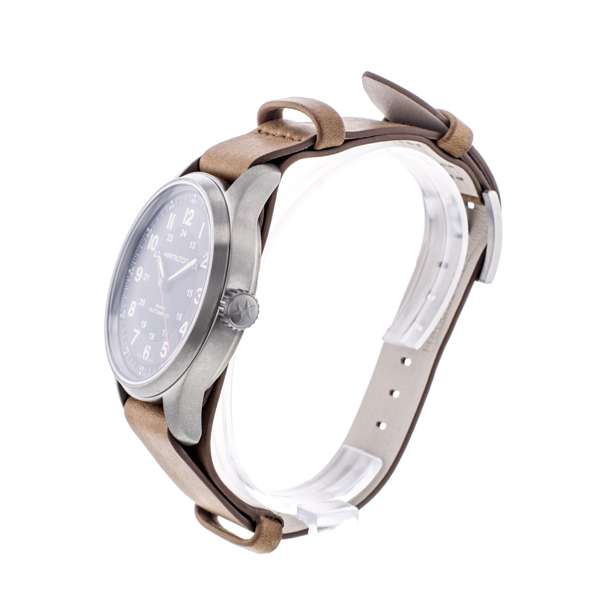 Montre d'occasion HAMILTON Khaki Field Titanium Far Cry 6 homme automatique bracelet cuir d'origine - vue D2