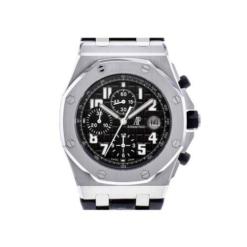 Montre d'occasion AUDEMARS PIGUET Royal Oak Offshore homme automatique bracelet cuir d'origine