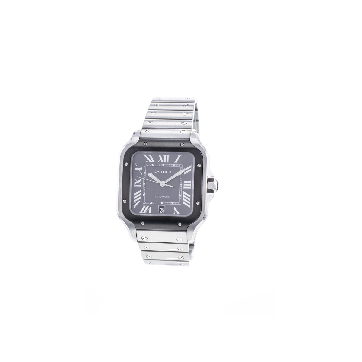 Montre d'occasion CARTIER Santos homme automatique bracelet acier - vue 4