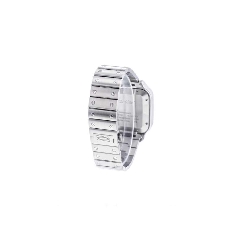 Montre d'occasion CARTIER Santos homme automatique bracelet acier - vue D4