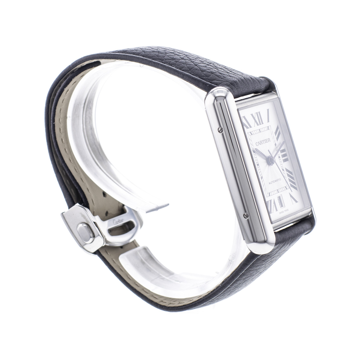 Montre d'occasion CARTIER Tank Must XL homme automatique bracelet cuir d'origine - vue 2