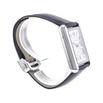 Montre d'occasion CARTIER Tank Must XL homme automatique bracelet cuir d'origine