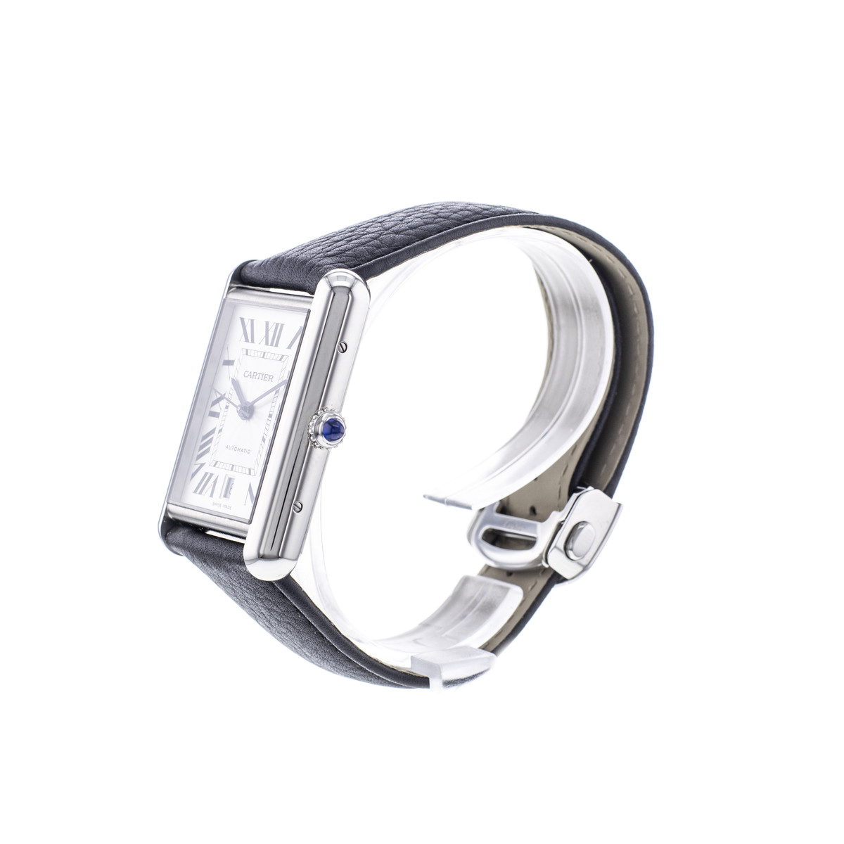 Montre d'occasion CARTIER Tank Must XL homme automatique bracelet cuir d'origine - vue D2