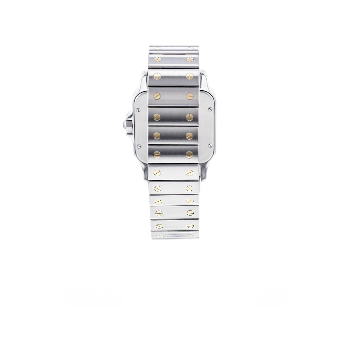 Montre d'occasion CARTIER Santos Galbée XL homme automatique bracelet or jaune 750/000 et acier - vue D4