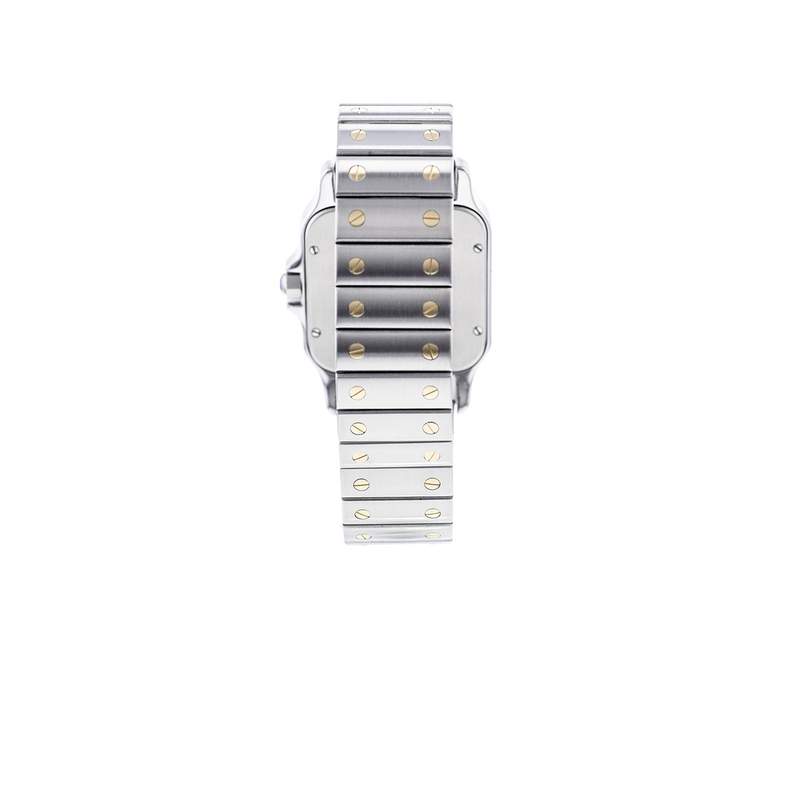 Montre d'occasion CARTIER Santos Galbée XL homme automatique bracelet or jaune 750/000 et acier - vue D4