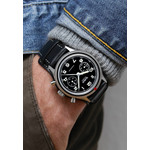 Montre d'occasion HANHART 1882 417ES - 42mm homme mécanique bracelet cuir d'origine - vue porté 2