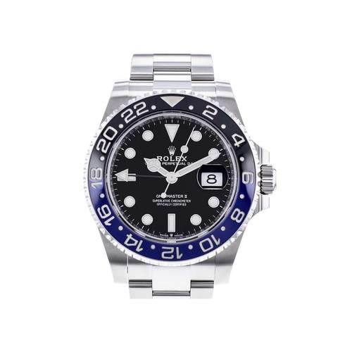Montre d'occasion ROLEX GMT-Master II Batman homme mouvement automatique certifié (cosc) bracelet acier