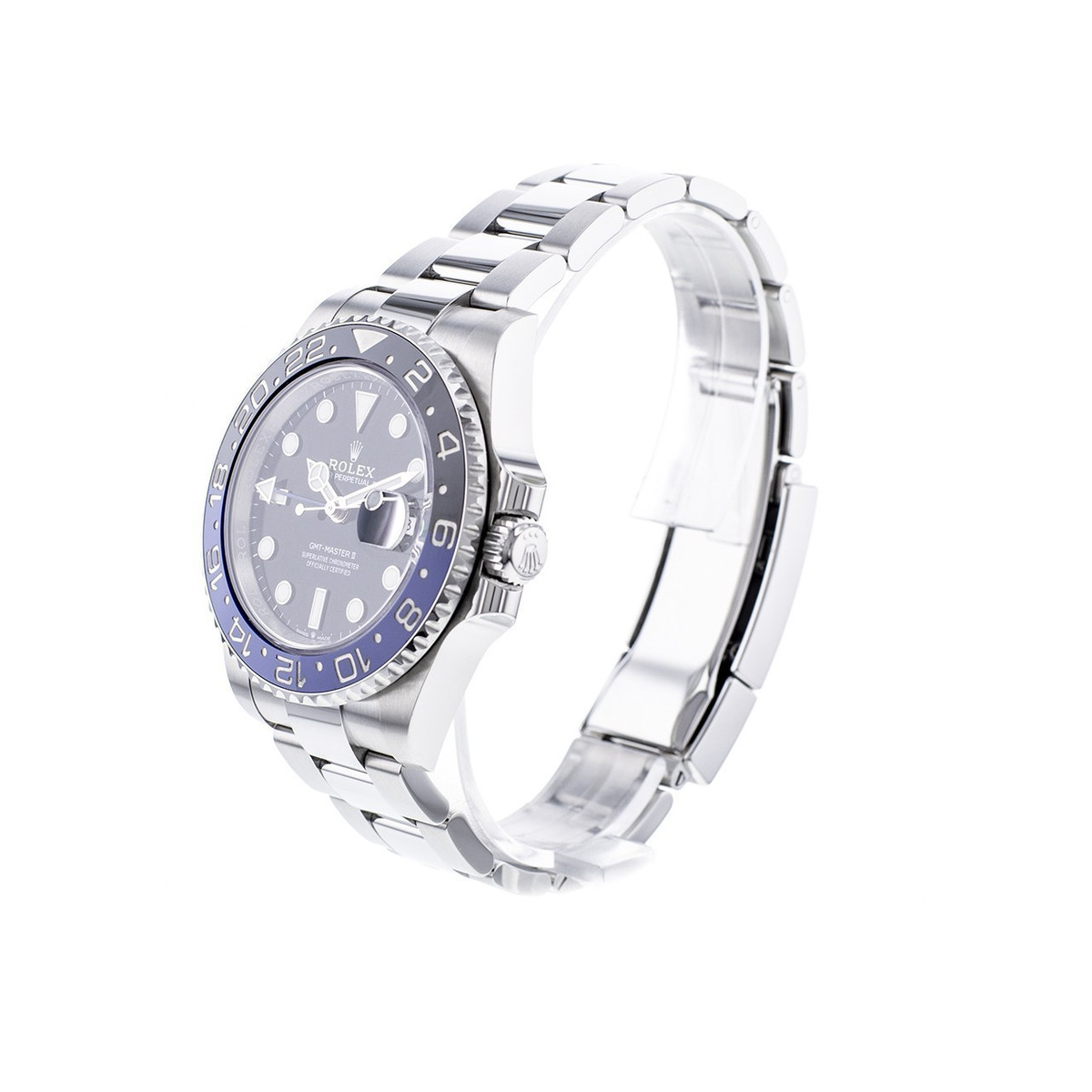 Montre d'occasion ROLEX GMT-Master II Batman homme mouvement automatique certifié (cosc) bracelet acier - vue D2