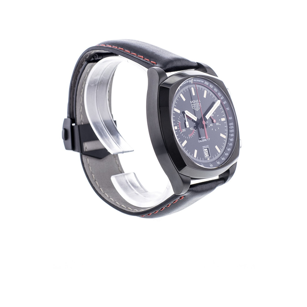 Montre d'occasion TAG HEUER Monza homme mouvement automatique certifié (cosc) bracelet cuir cresus - vue 2