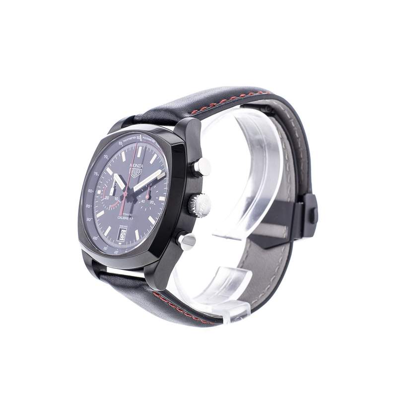 Montre d'occasion TAG HEUER Monza homme mouvement automatique certifié (cosc) bracelet cuir cresus - vue D2