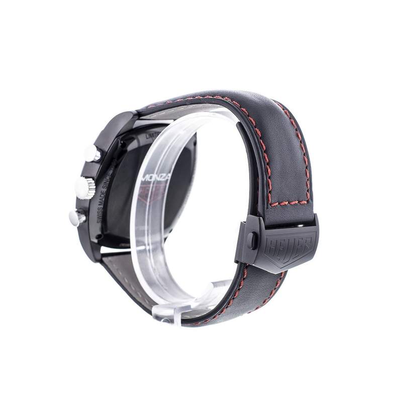 Montre d'occasion TAG HEUER Monza homme mouvement automatique certifié (cosc) bracelet cuir cresus - vue D5