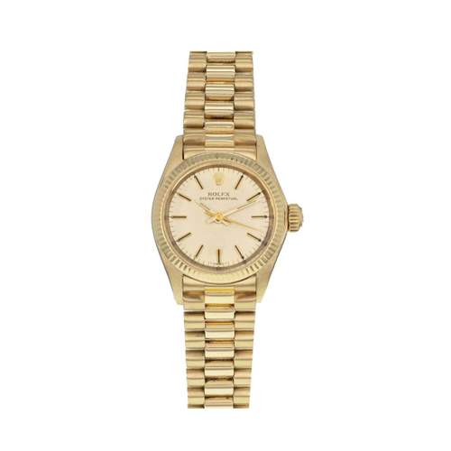Montre d'occasion ROLEX Oyster Perpetual femme automatique bracelet or jaune 750/000