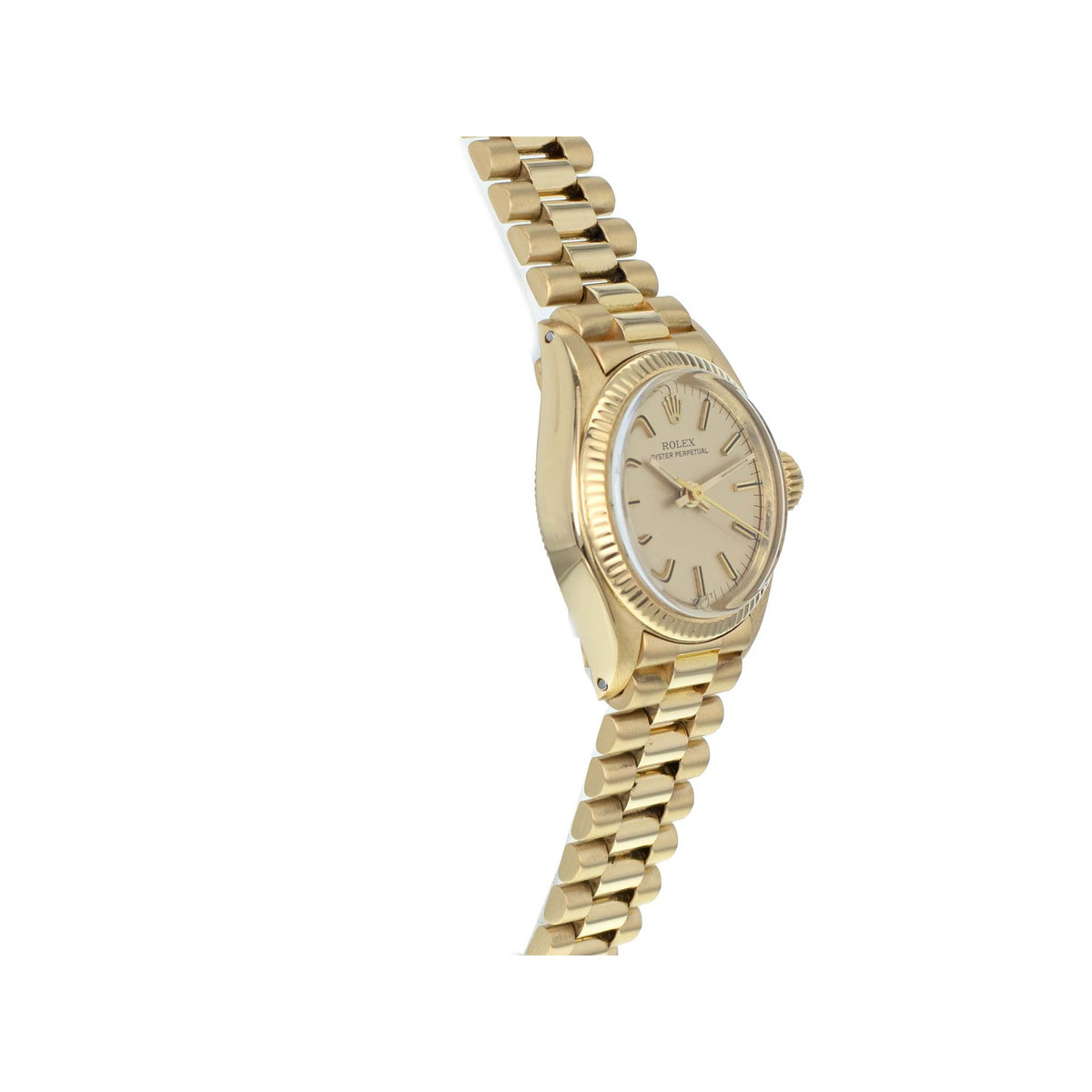Montre d'occasion ROLEX Oyster Perpetual femme automatique bracelet or jaune 750/000 - vue 2