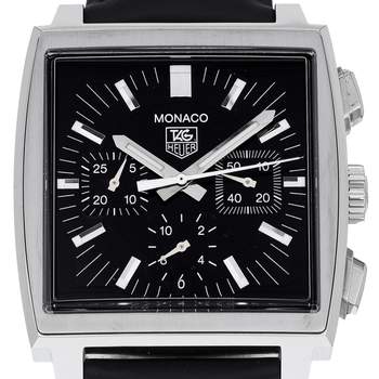 Montre d'occasion TAG HEUER Monaco homme automatique bracelet cuir d'origine
