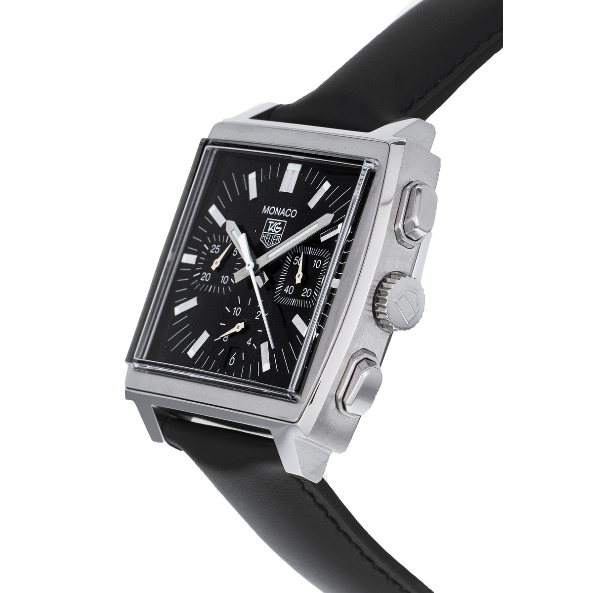 Montre d'occasion TAG HEUER Monaco homme automatique bracelet cuir d'origine - vue D2