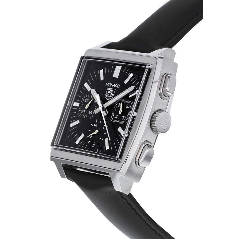Montre d'occasion TAG HEUER Monaco homme automatique bracelet cuir d'origine - vue D2