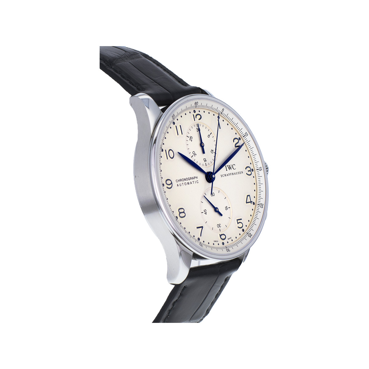 Montre d'occasion IWC Portugaise Chronographe homme automatique bracelet cuir cresus - vue 2