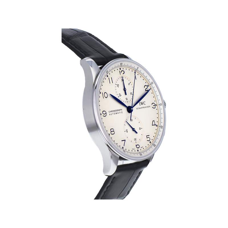 Montre d'occasion IWC Portugaise Chronographe homme automatique bracelet cuir cresus - vue 2