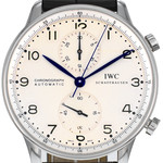 Montre d'occasion IWC Portugaise Chronographe homme automatique bracelet cuir cresus - vue D1