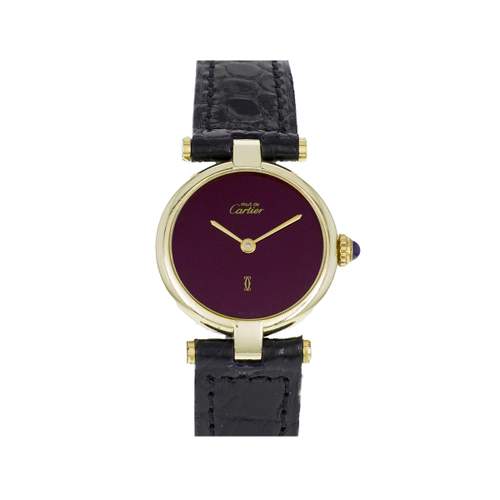 Montre d'occasion CARTIER Vendôme femme quartz bracelet cuir cresus