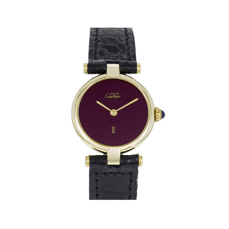 Montre d'occasion CARTIER Vendôme femme quartz bracelet cuir cresus - vue 1